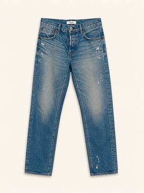 MOUSSY Vintage Distressed Straight Jeans Medium Wash